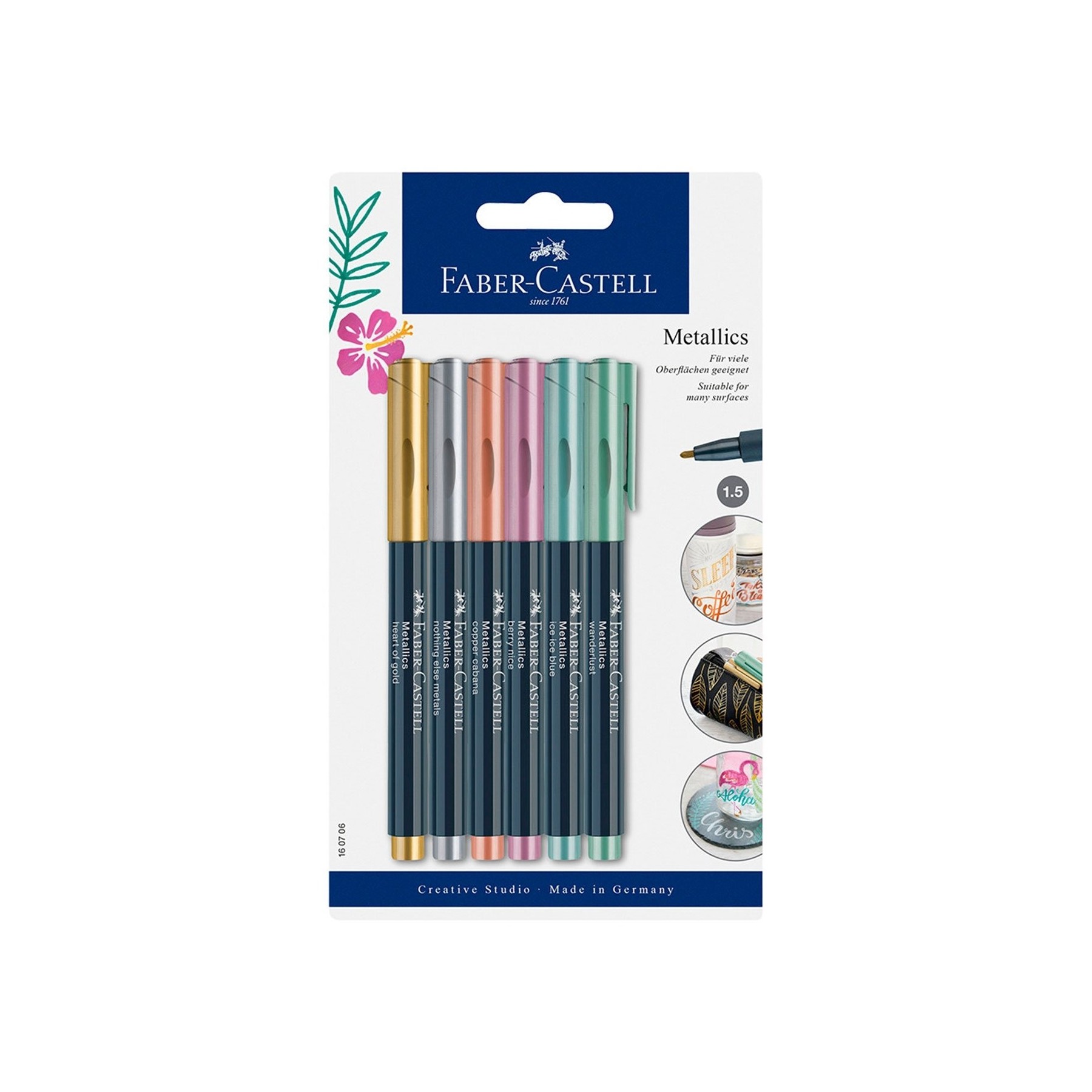 Faber-Castell - Metallics Marker,  6 pc (160706)