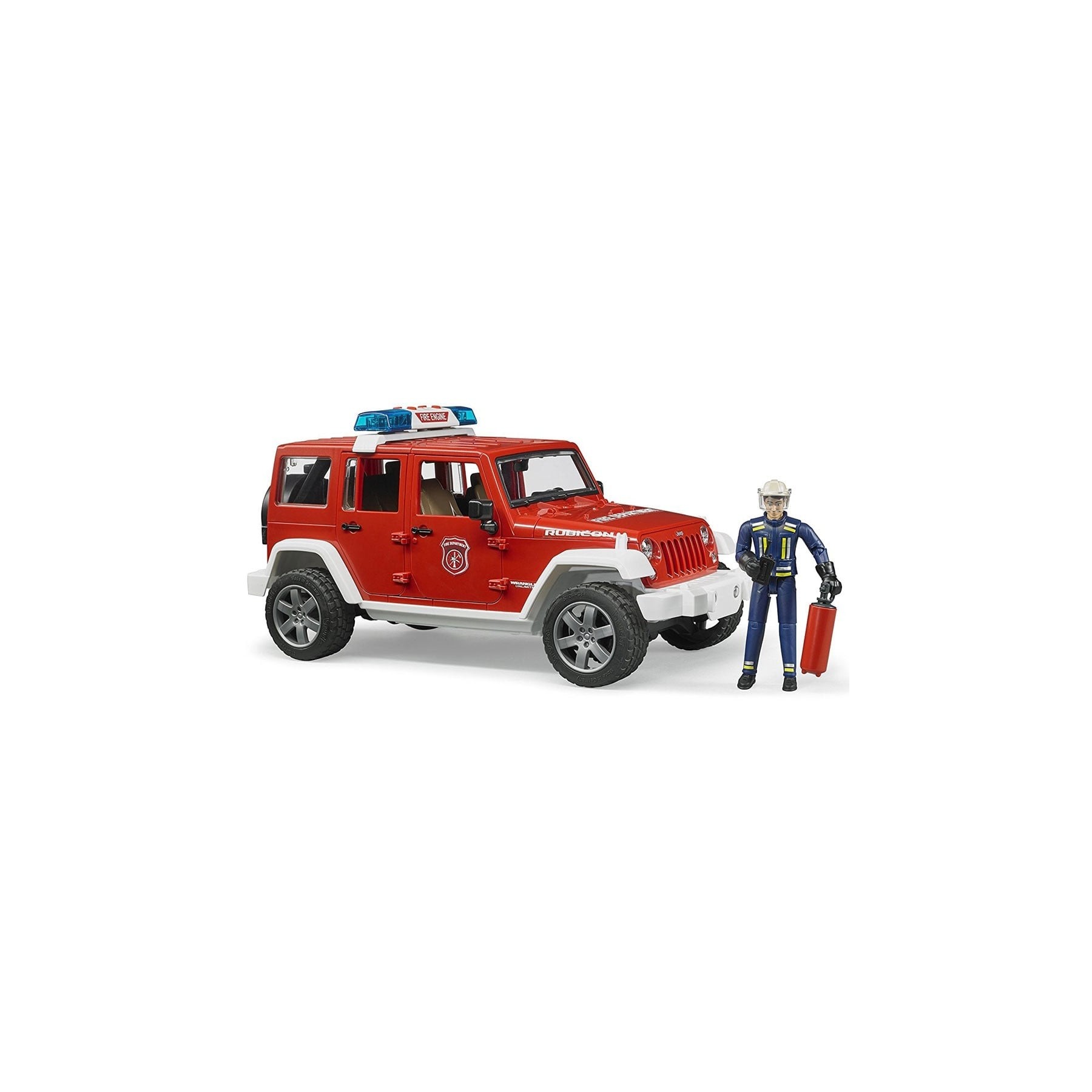 Bruder - Jeep Wrangler Unlimited Rubicon Fire Dept vehicle with fireman (BR2528)