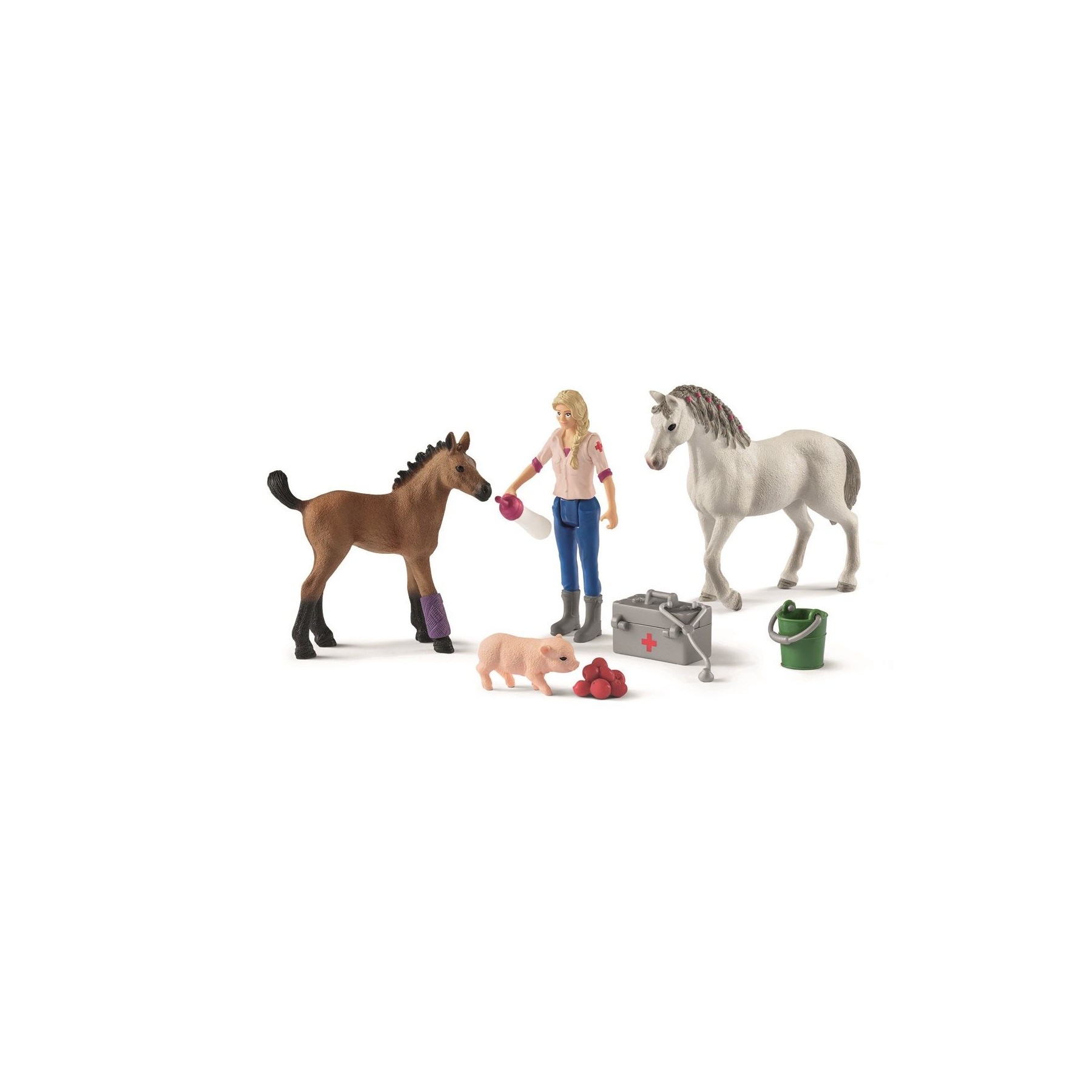 Schleich - Vet visiting mare and foal (42486)