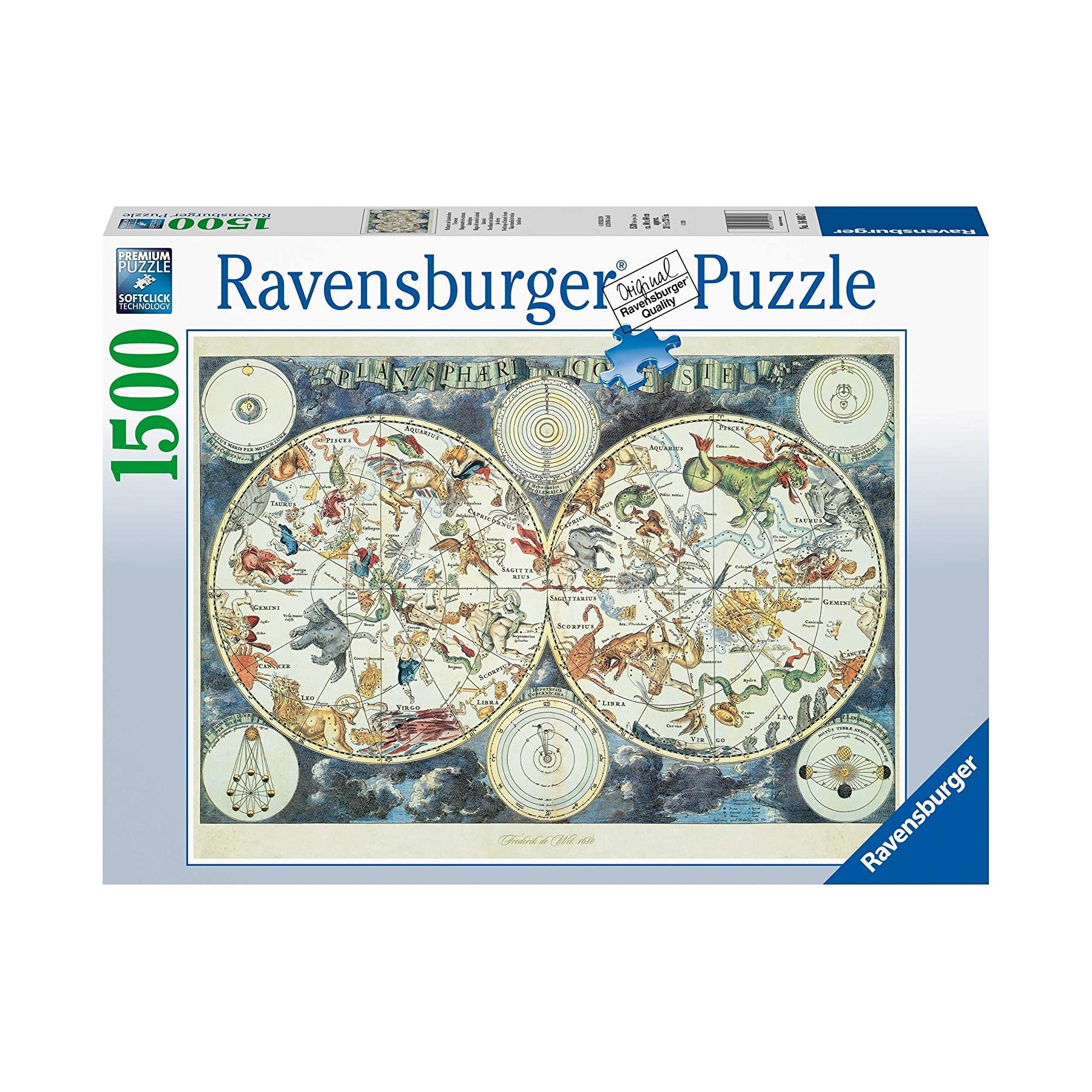 Ravensburger - Puzzle 1500 - World map of Fantastic Beasts (10216003)