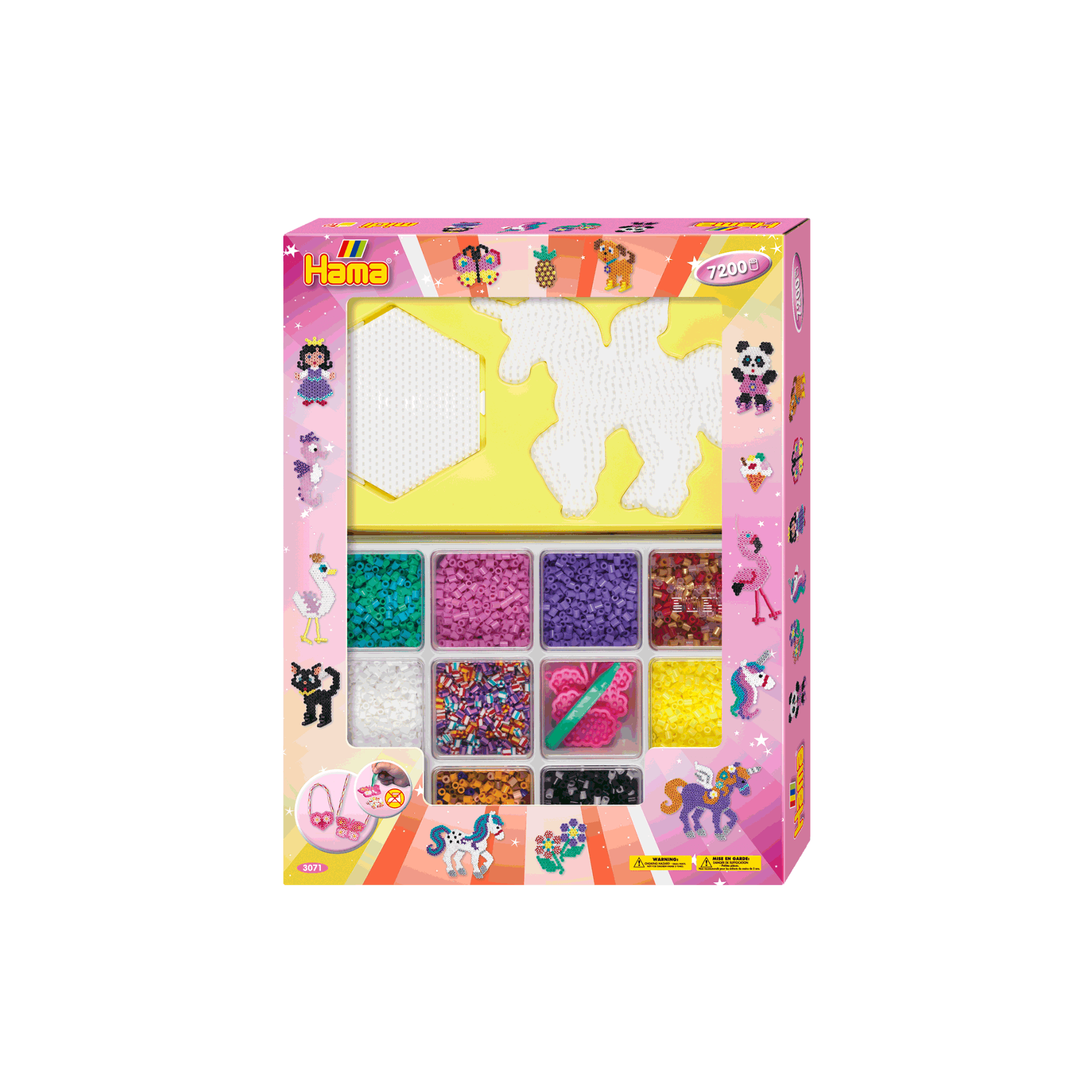 HAMA - Midi Beads Open Giftset 7200 beads - Pink (383071)