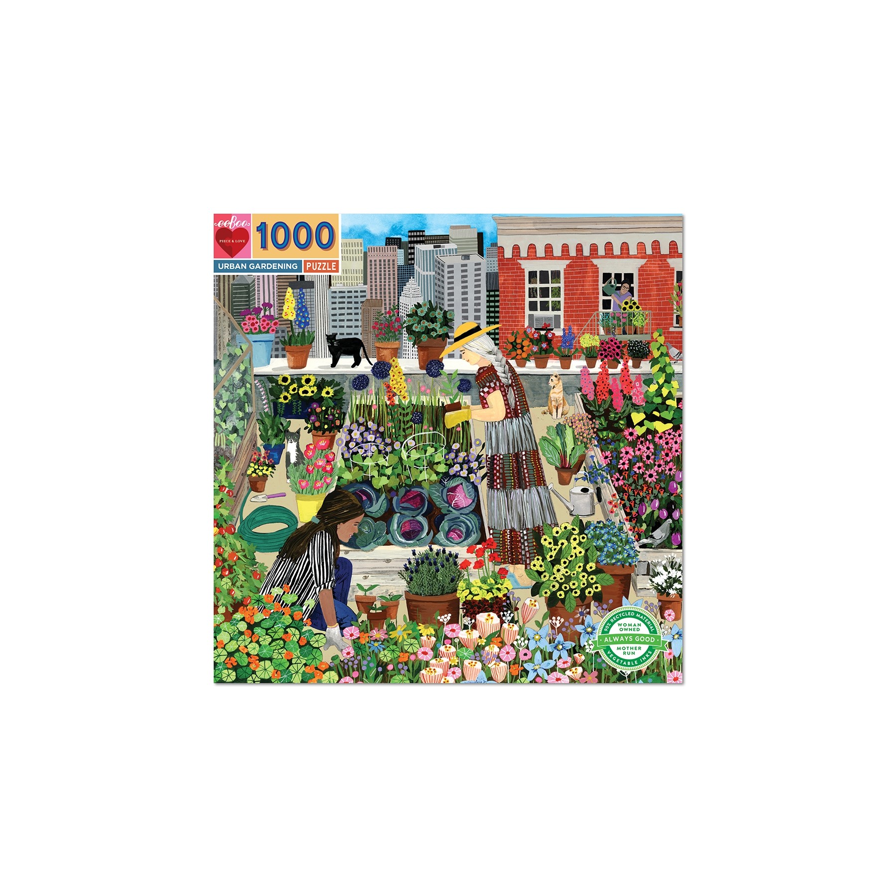 eeBoo - Puzzle - Urban Gardening, 1000 pcs (EPZTUBG)