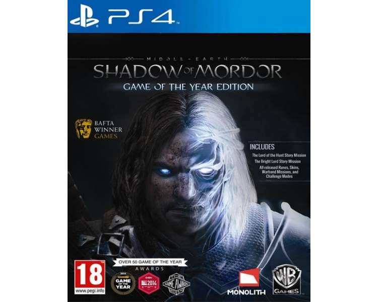 Middle-earth Shadow of Mordor, Game of the Year Edition Juego para Consola Sony PlayStation 4 , PS4