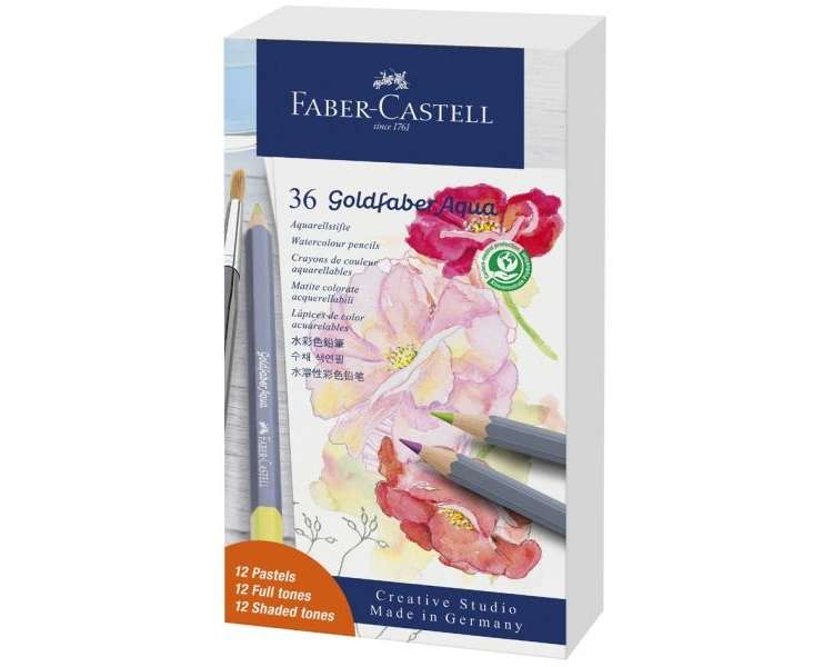 Faber-Castell - Goldfaber Aqua Watercolour pencil tin of 36