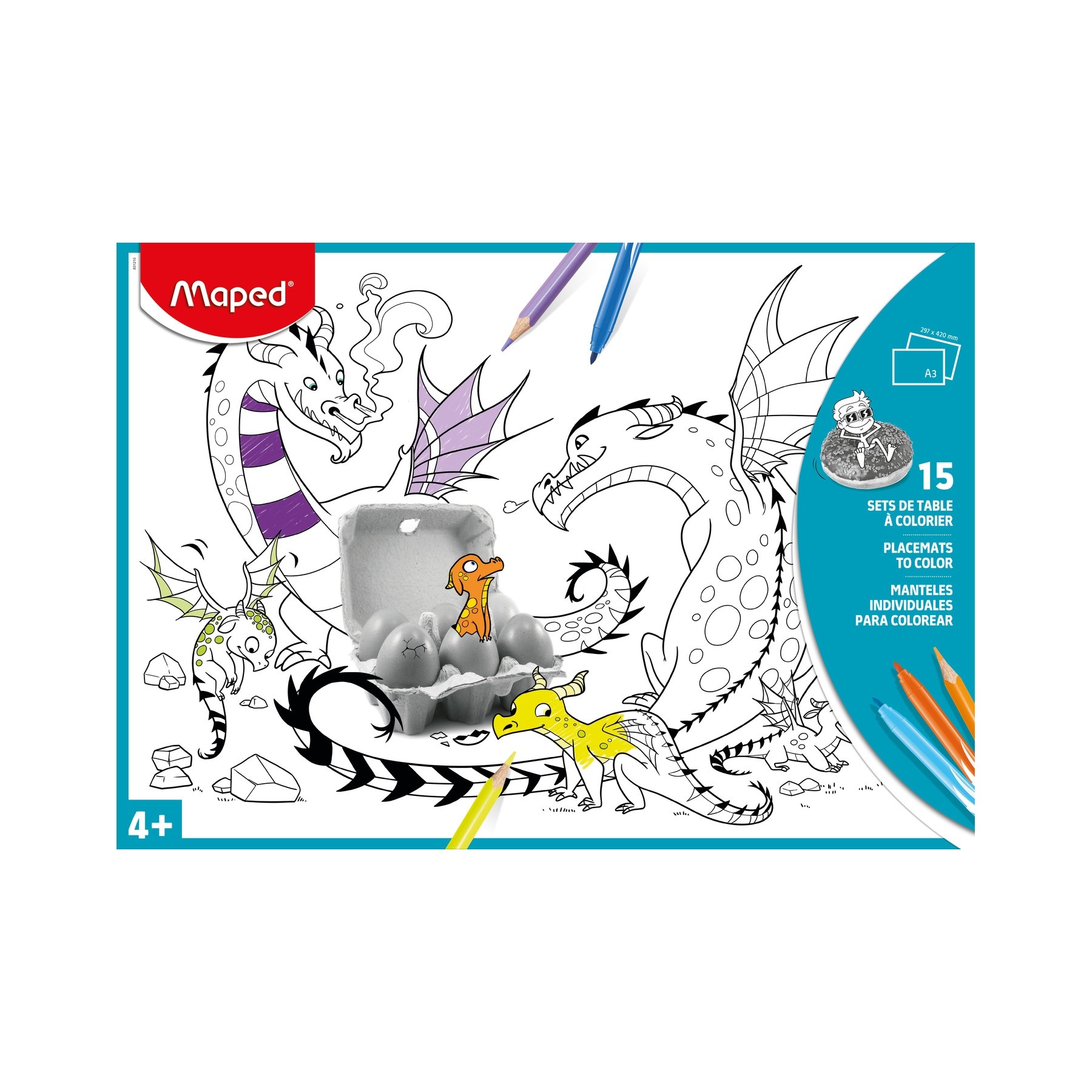 Maped - Photo Color Placemats to colour - Light Blue