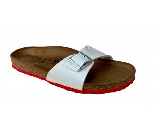 Birkenstock - MADRID Birko-Flor Narrow - Vernis Blanc Ls Red