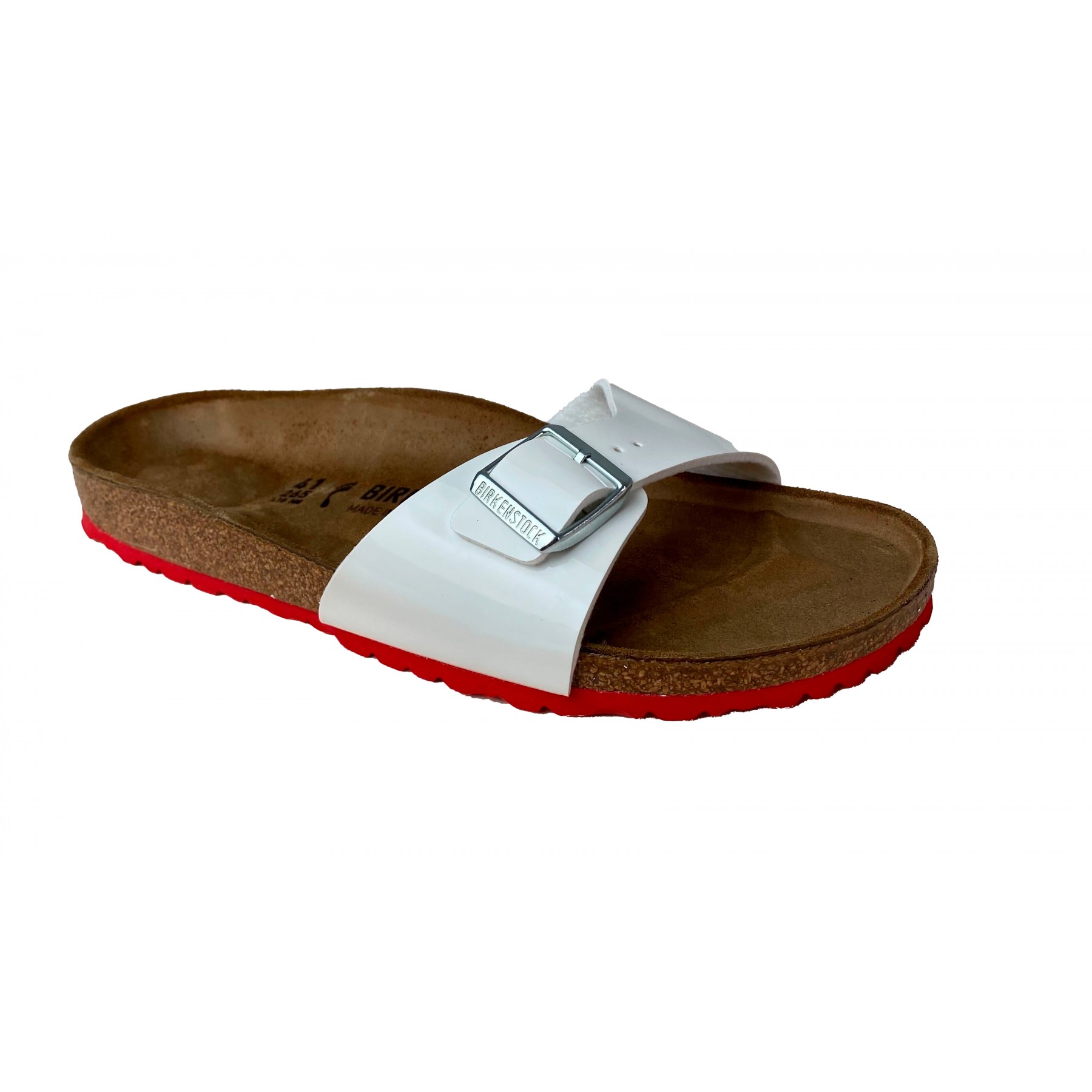 Birkenstock - MADRID Birko-Flor Narrow - Vernis Blanc Ls Red