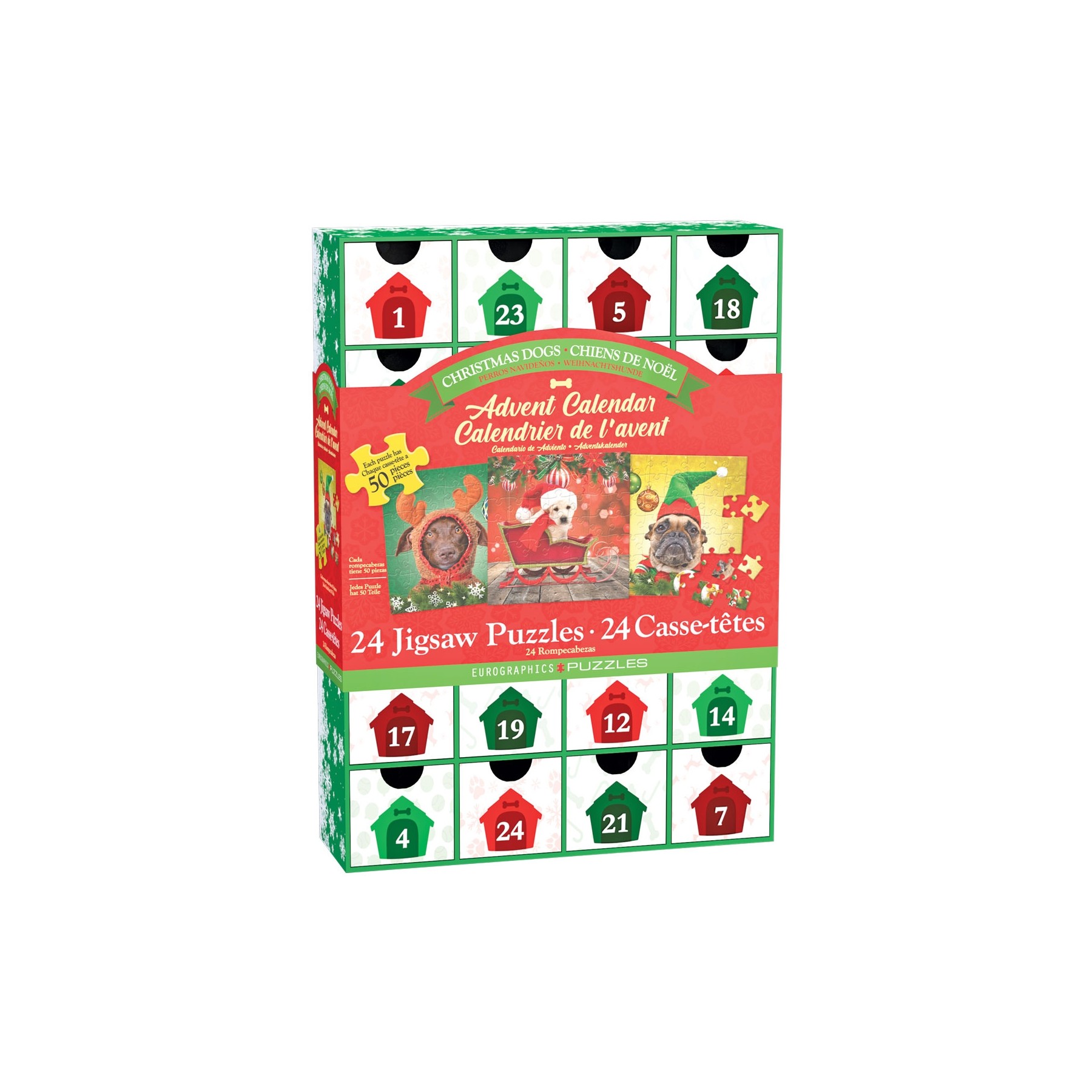 EuroGraphics Puzzle - Puzzle Advent Calendar - Christmas Dogs (8924-5738)