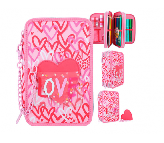 TOPModel - Trippel Pencilcase with heart - ONE LOVE - (0412258)