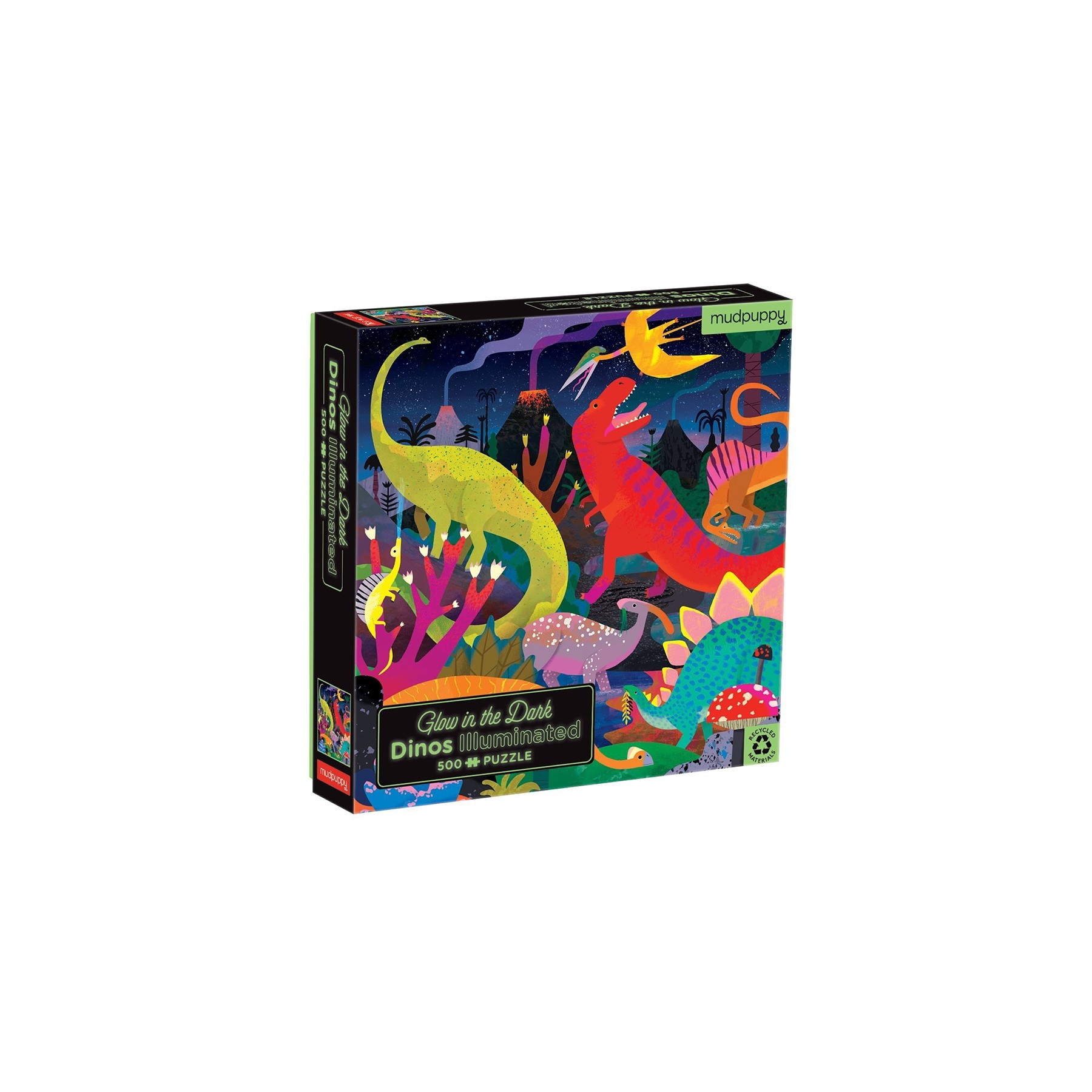 Mudpuppy - Puzzle 500 pcs - Dinosaurs Illuminated - Glow in the Dark (066657)