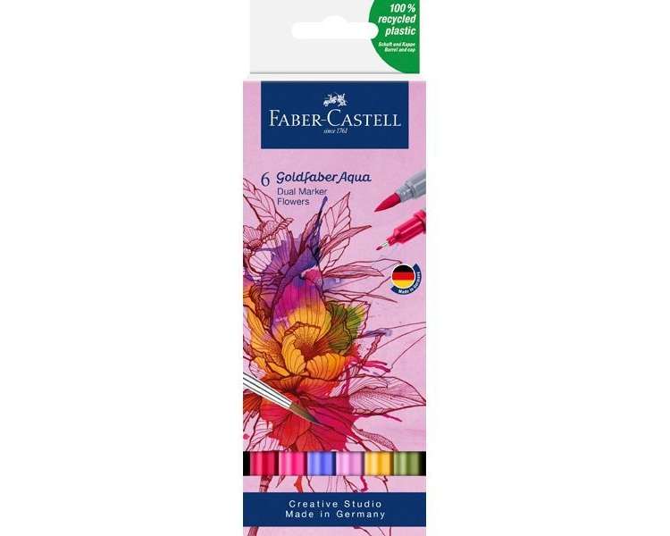 Faber-Castell - Goldfaber Aqua Dual Marker Flowers 6x