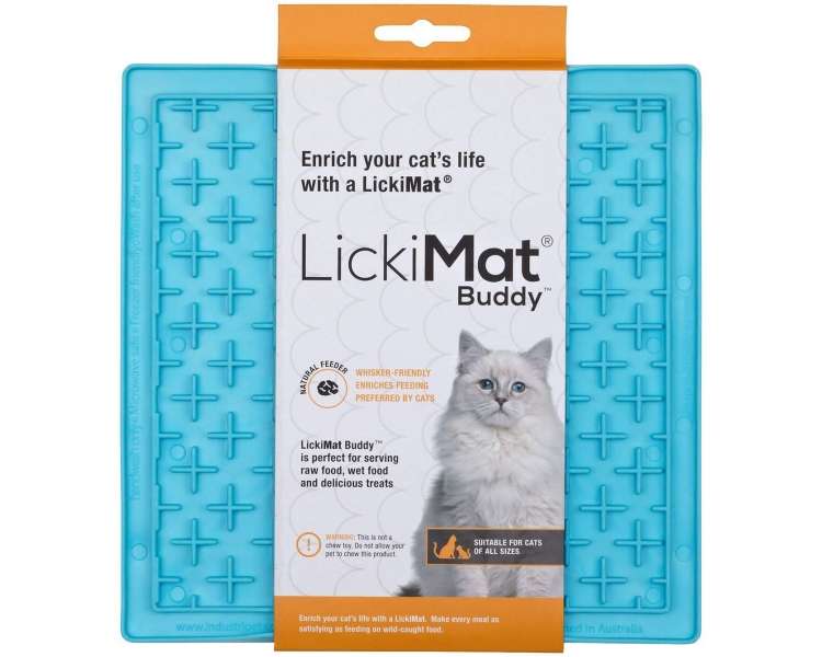 LICKI MAT - Cat Buddy Light Blue 20X20Cm - (785.5350)