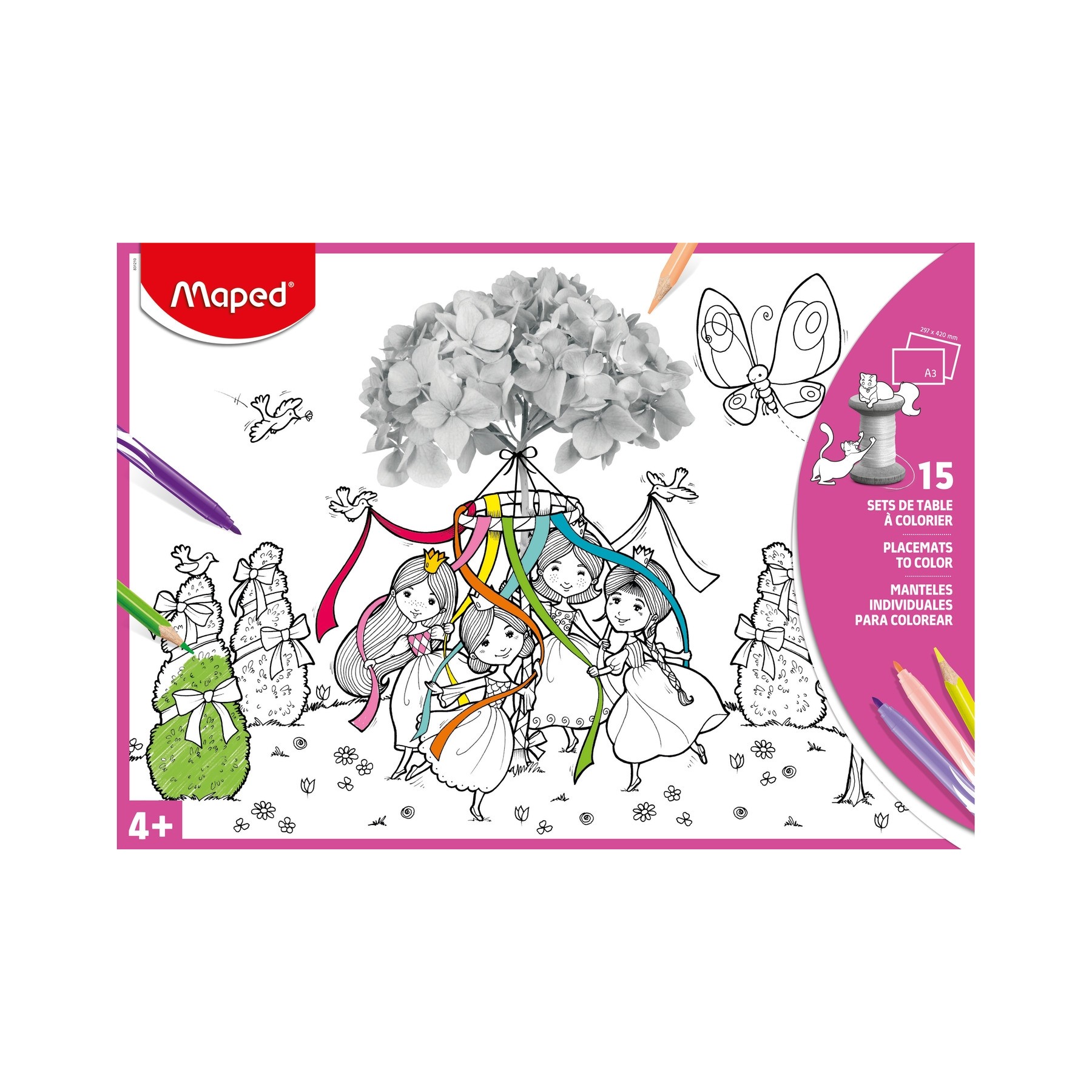 Maped - Photo Color Placemats to colour - Pink