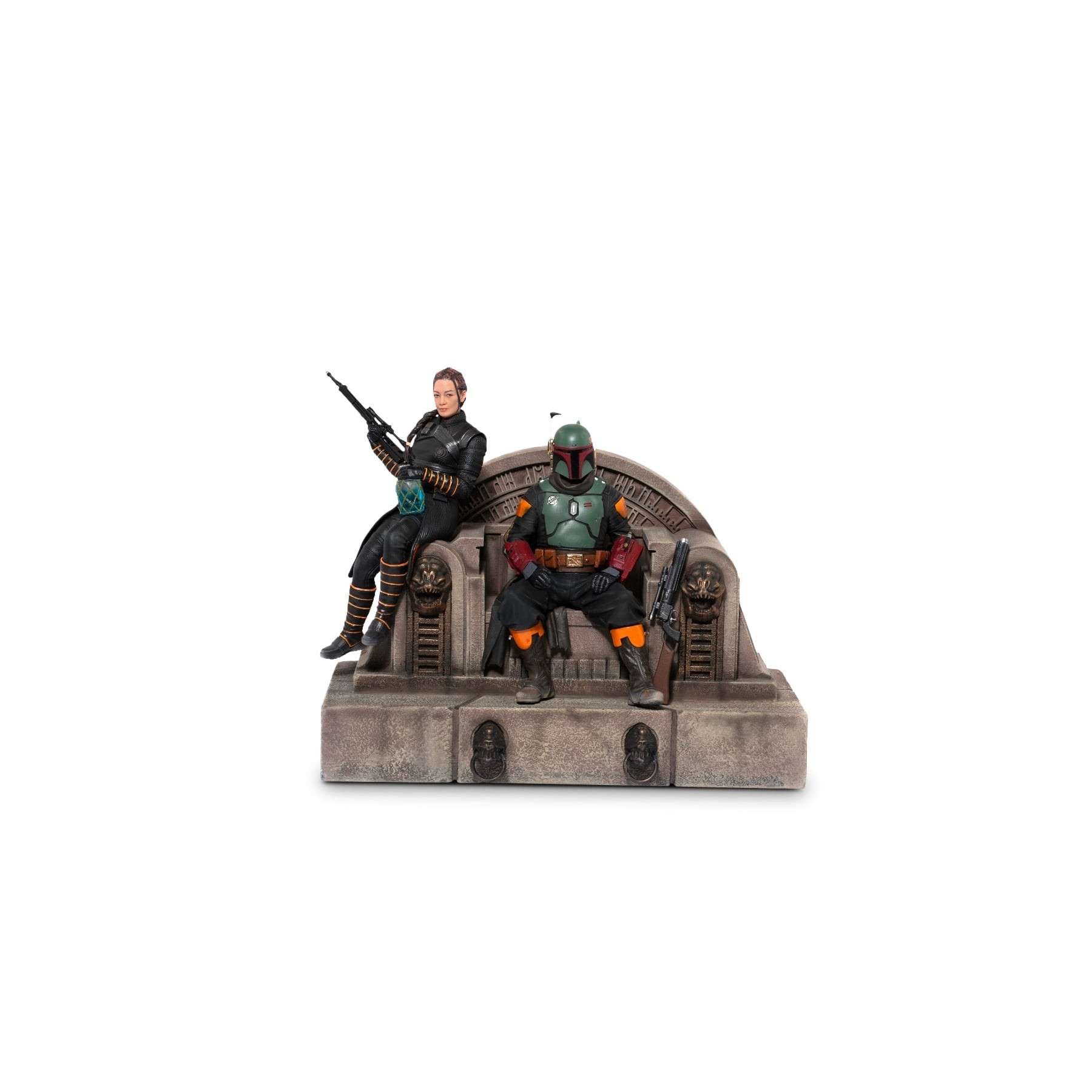 Star Wars - Boba Fett and Fennec Shand on Throne Statue Delux Art Scale 1/10