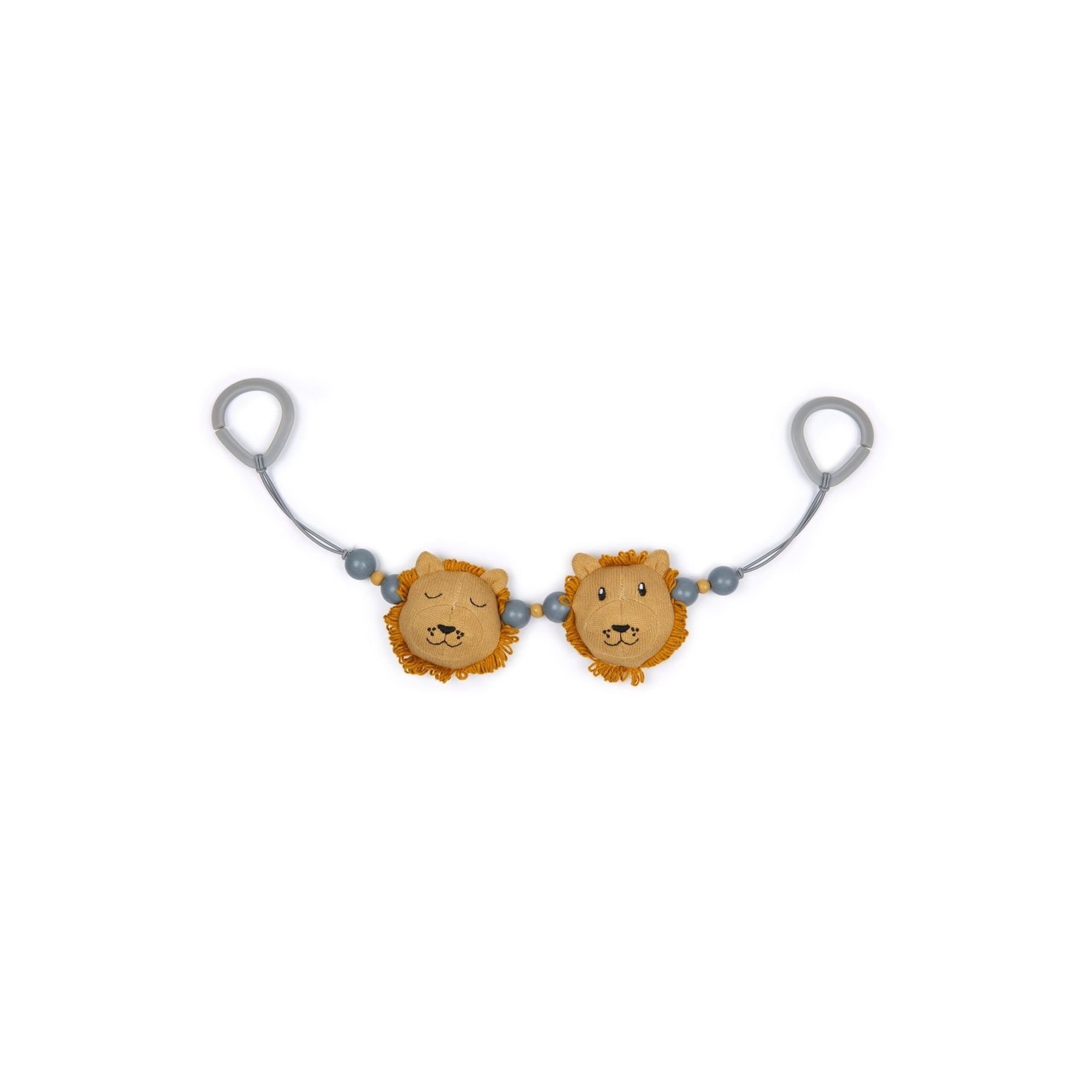 Smallstuff - Stroller Chain Knittet -  Soft Curry Lion