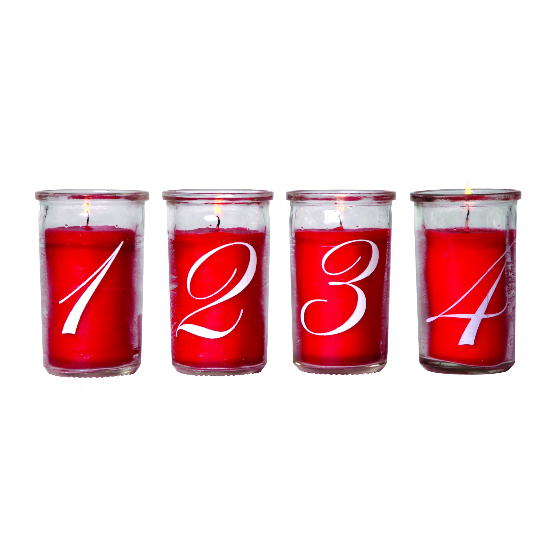 DGA - Advent Candles in glass - Red (12651008)