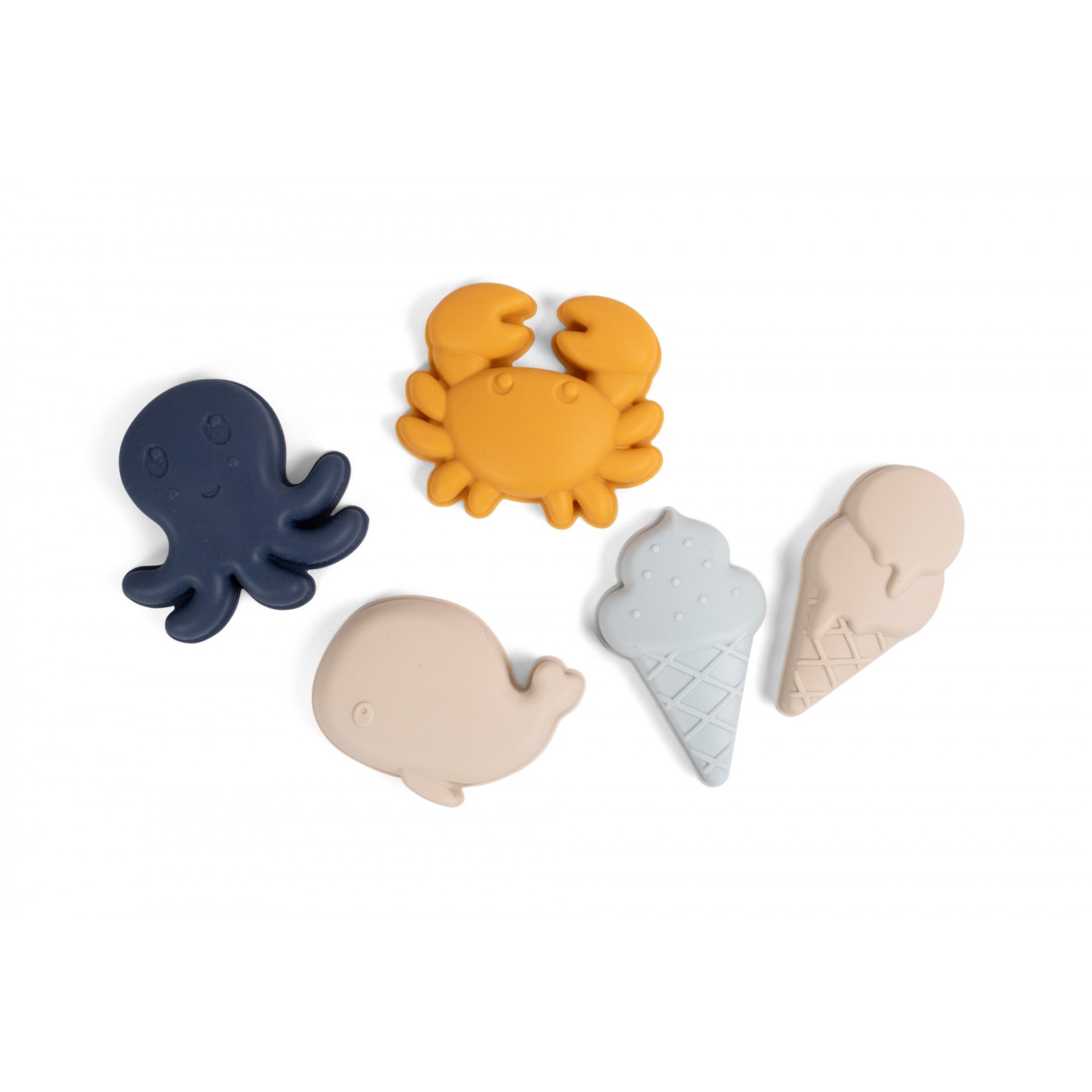 Filibabba - Silicone sand toys 5 pieces  - cold colors
