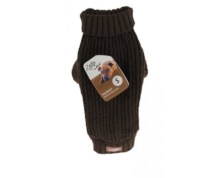 All For Paws - Knitted Dog Sweater Fishermans Brown L 35.6CM - (632.9136)