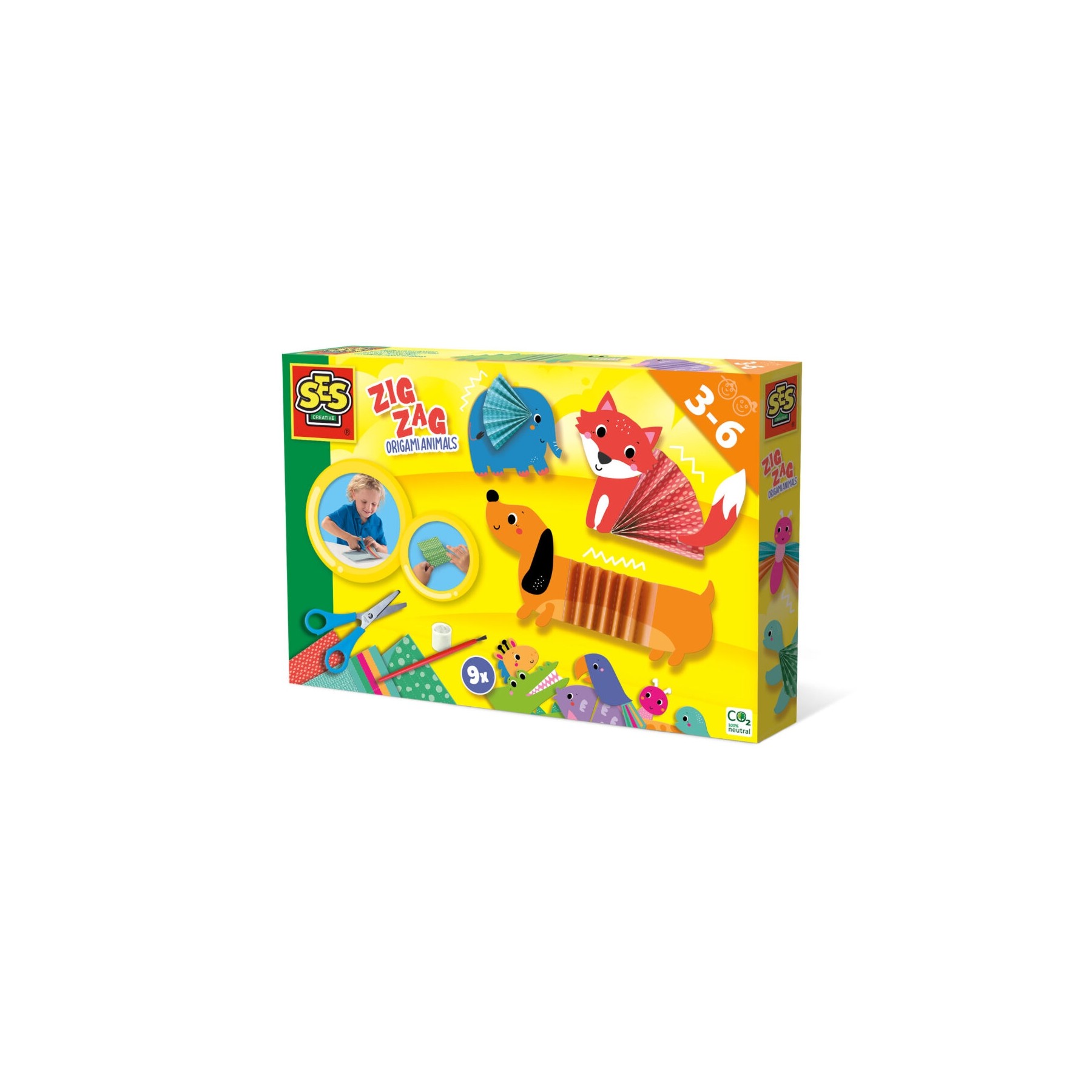 Ses Creative, Animales De Origami En Zig Zag, (S14026)