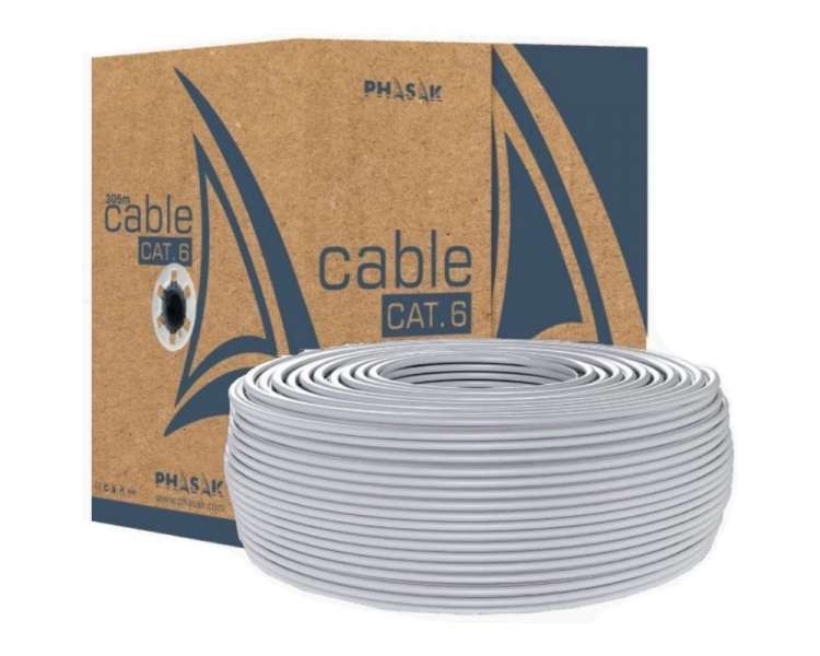 Bobina de cable rj45 utp phasak phr 6100 cat.6/ 100m