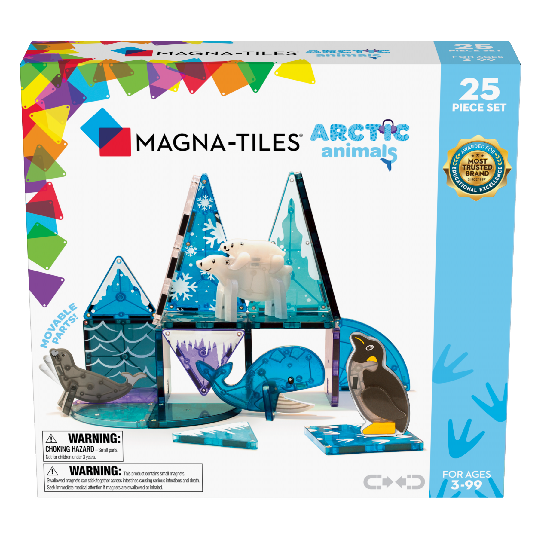 Magna-Tiles, Conjunto de animales árticos de 25 piezas, (90221)