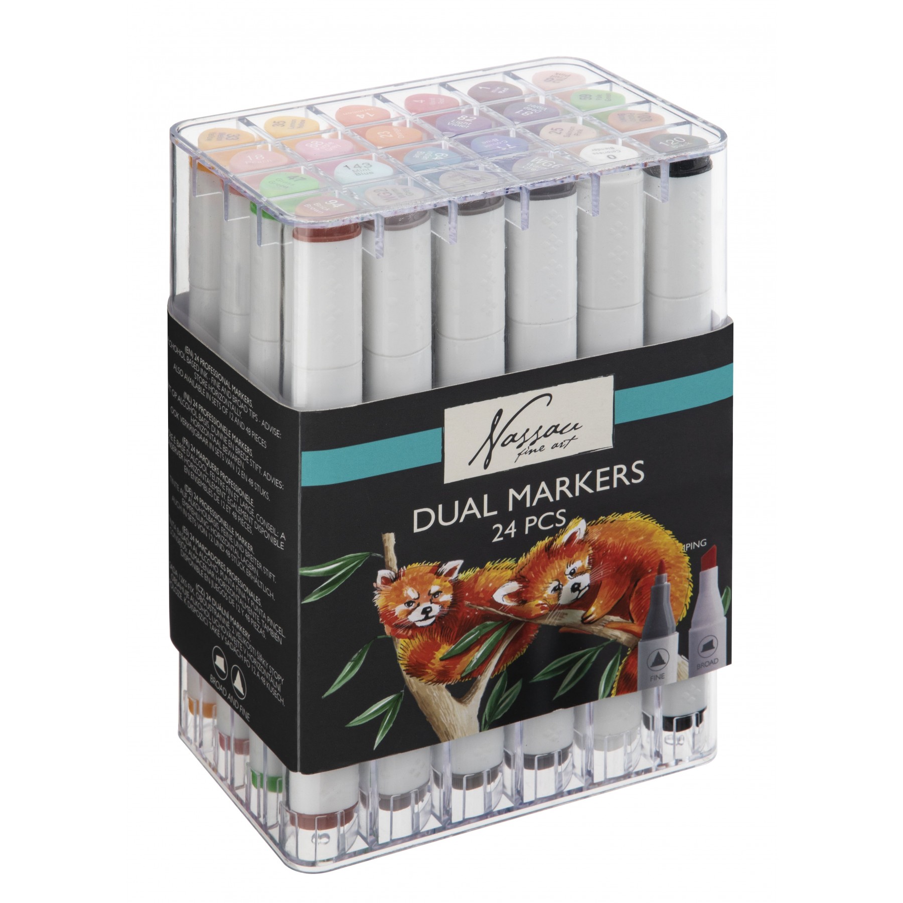 Nassau - Markers Dual Tip 24 pcs  White - (K-AR0104/22GE)