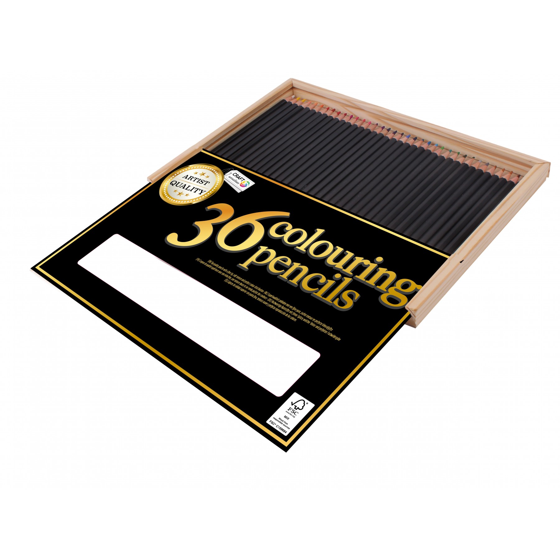 Craft sensations - Colouring Pencils 36 pcs in Wooden Box - (K-CR0392/GEA)