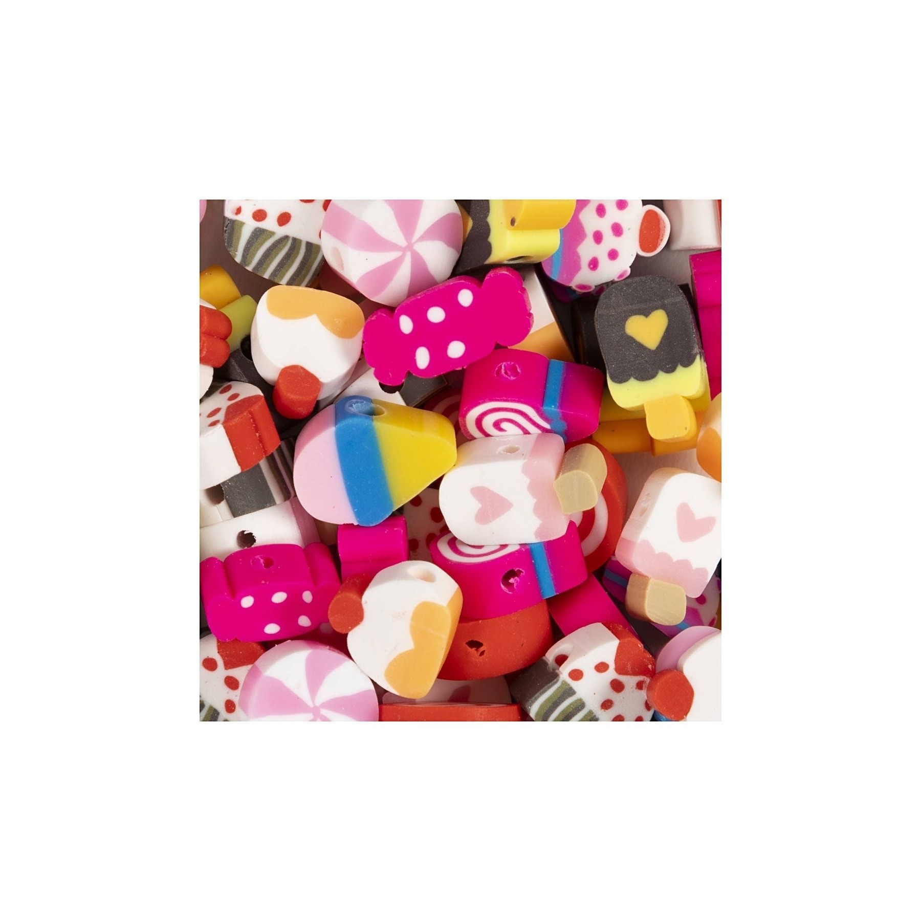 Cuentas De Figuras, Dulces, Pastel Y Helado, 200 Piezas. (69608)