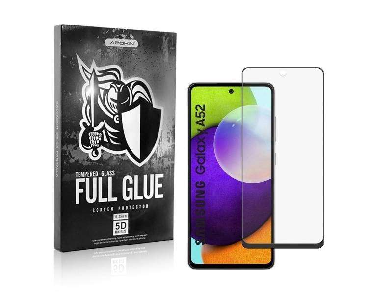 Cristal templado Full Glue 5D Samsung Galaxy A52-5G Protector de Pantalla Curvo Negro
