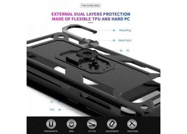 Funda Aluminio Antigolpe Xiaomi Mi 10t con Imán y Soporte de Anilla 360º