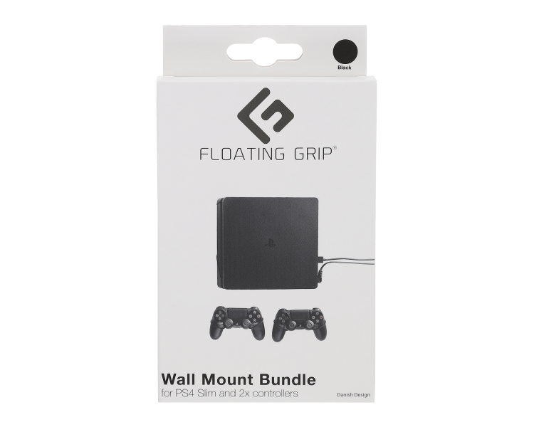 Floating Grip Playstation 4 Slim and Controller Wall Mount - Bundle (Black)