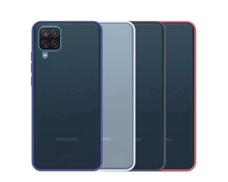 Funda Gel Samsung Galaxy A12 Smoked con borde de color