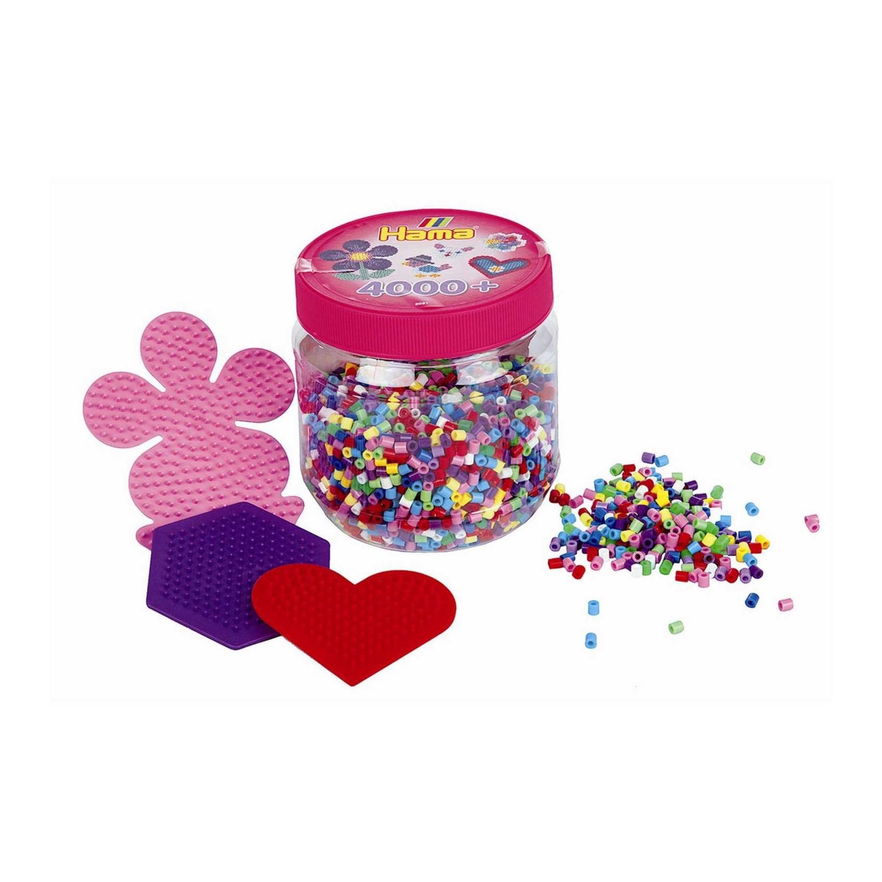 ​HAMA - Beads - 4000 pcs. with 3 ass. pin plates (382051)