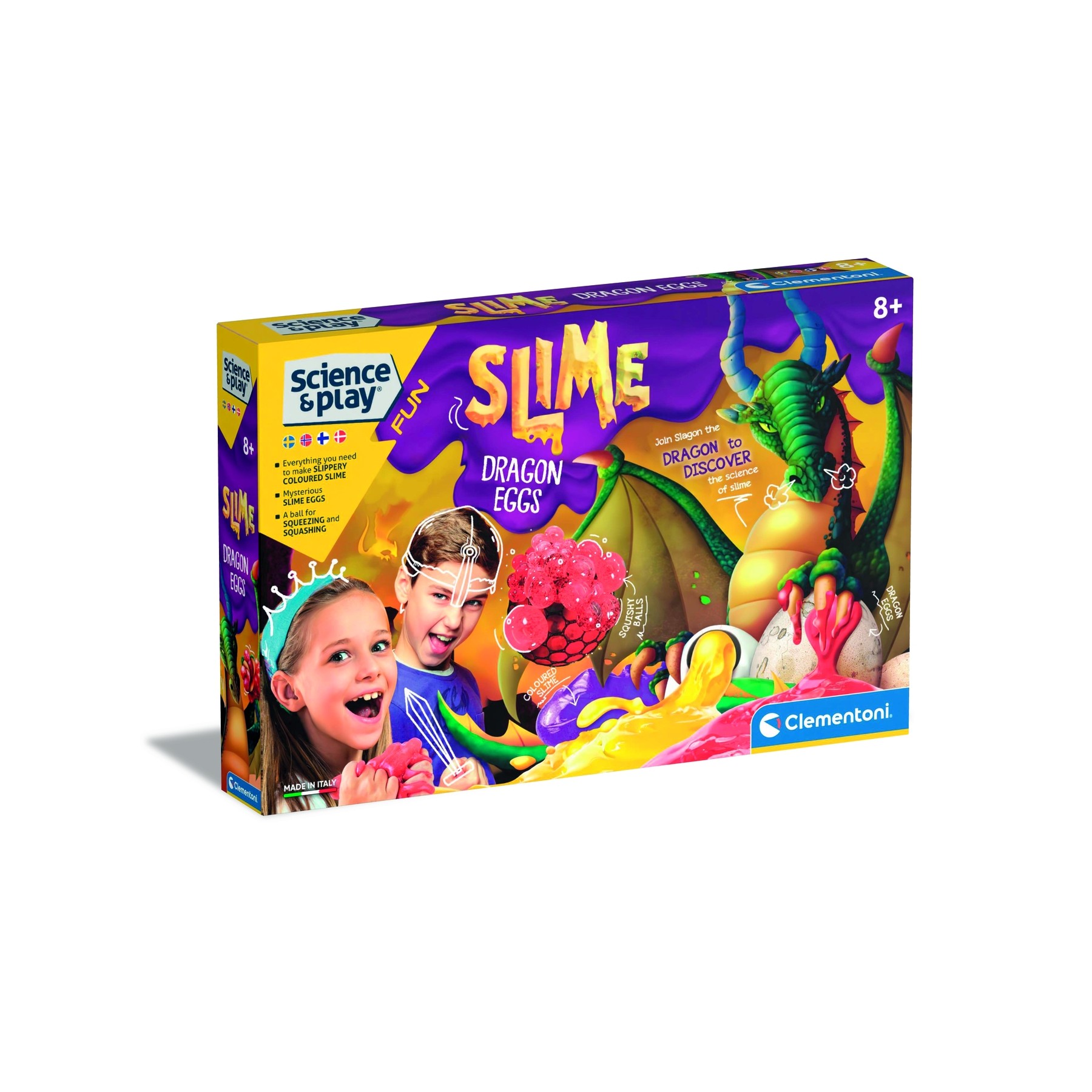 Clementoni - Science & Play - Slime Dragon Eggs (78783)