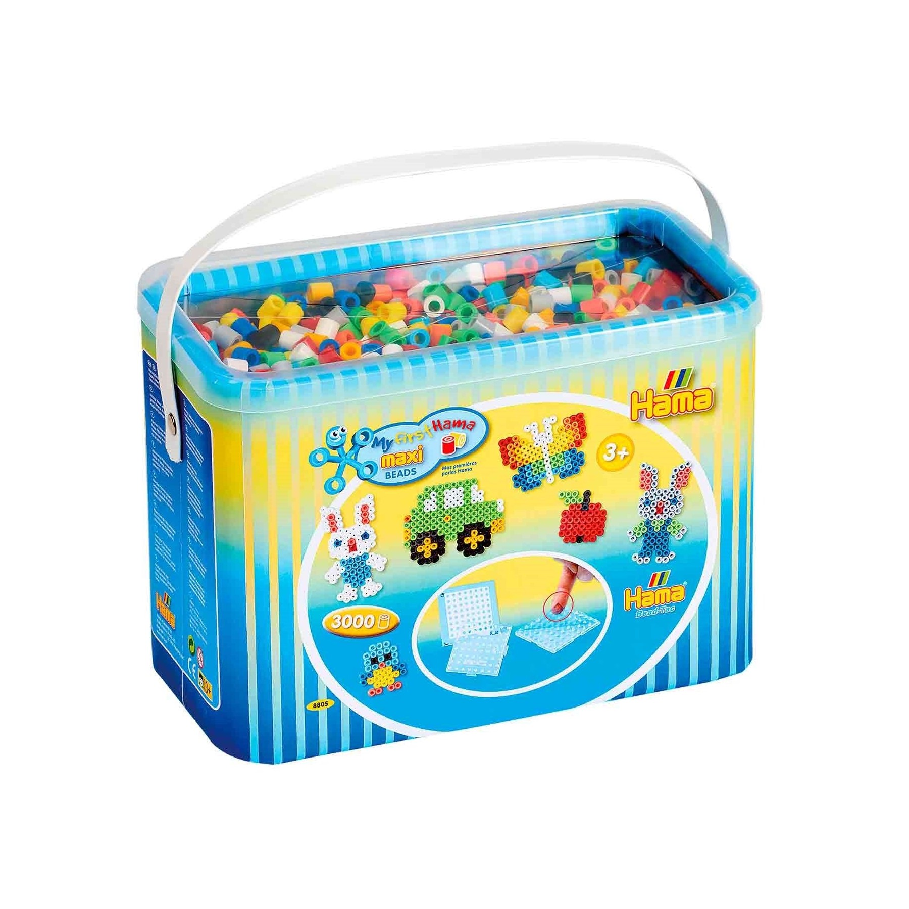HAMA - Maxi Beads - Beads 3000 pcs. + 3 pin plates (388805)