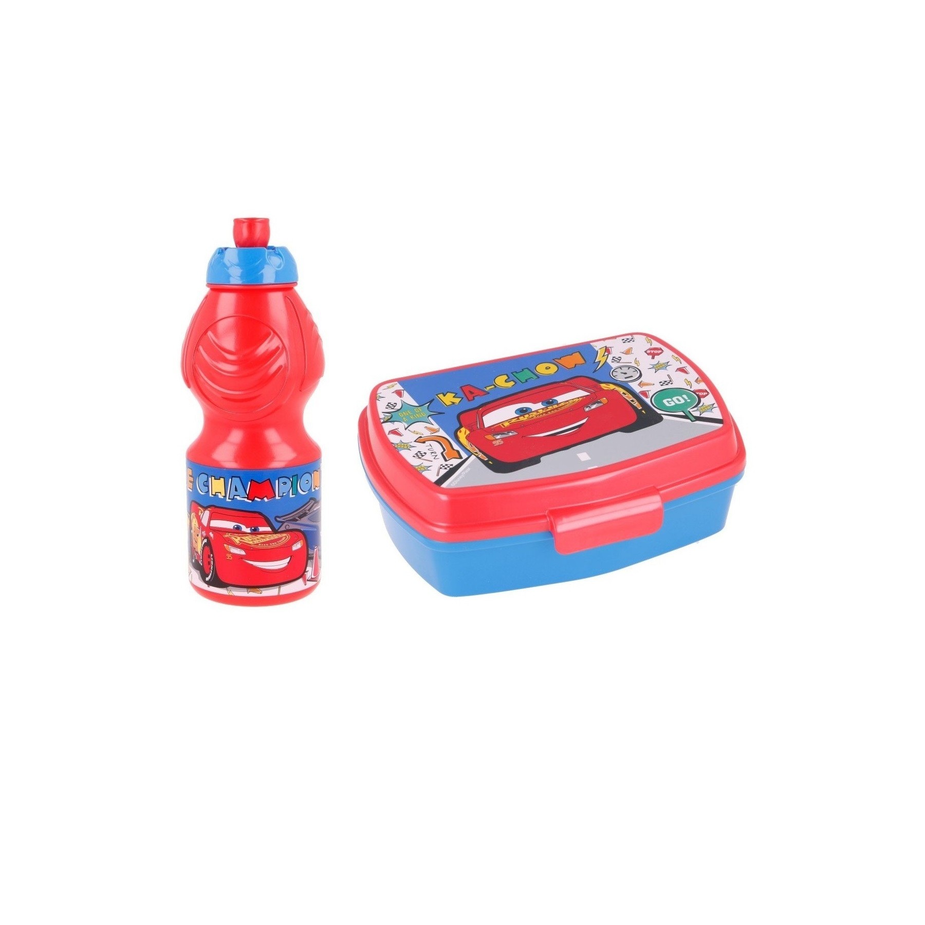 Euromic - Lunch Box & Water Bottle - Cars Euromic - Lunch Box & Water Bottle - Cars