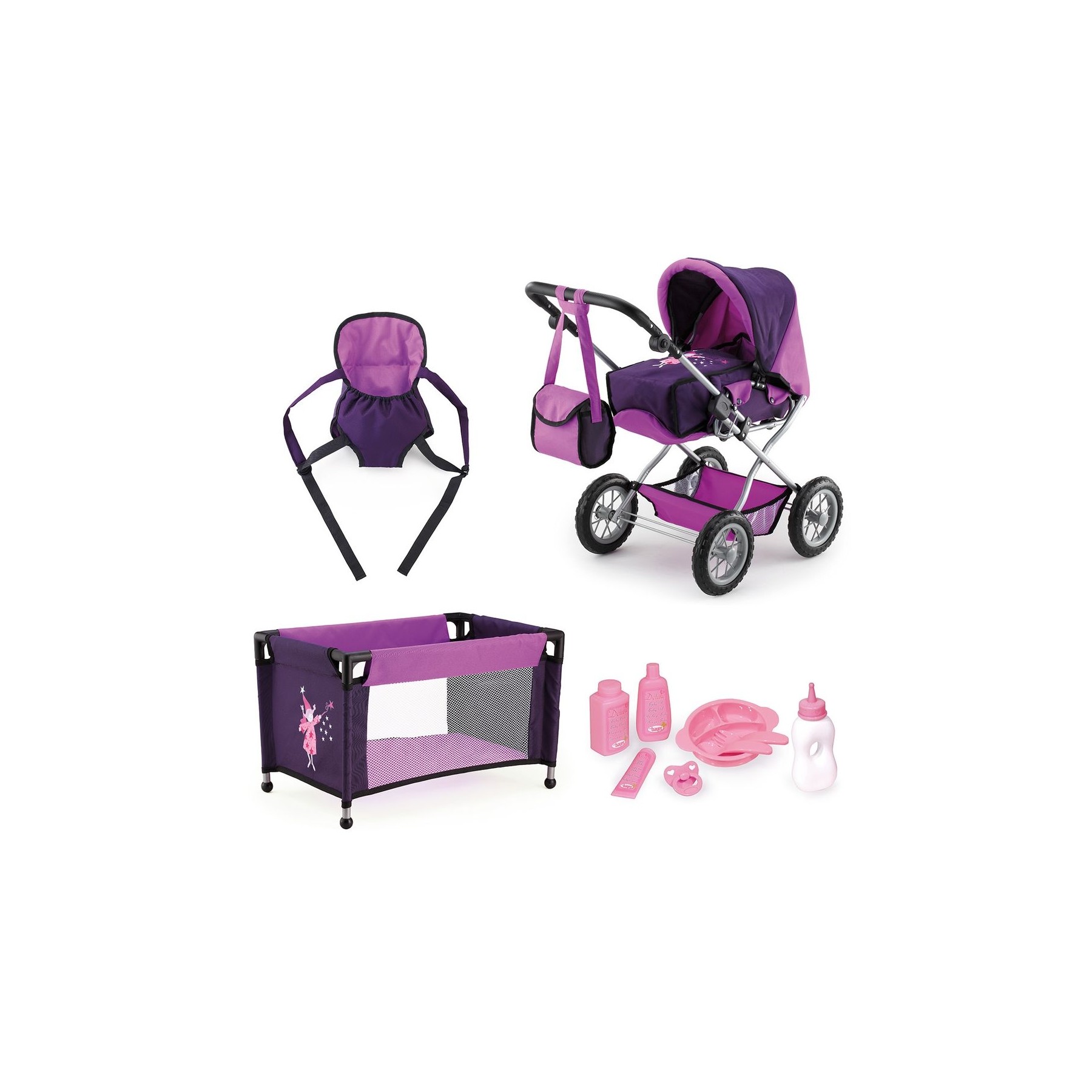 Bayer - Dolls Pram Combi Grande Set - Purple (15012AB)