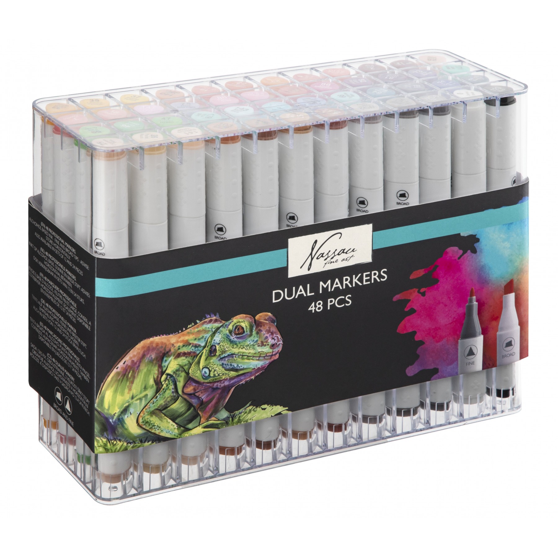 Nassau - Markers Dual Tip 48pcs White- (K-AR0105/22GE)