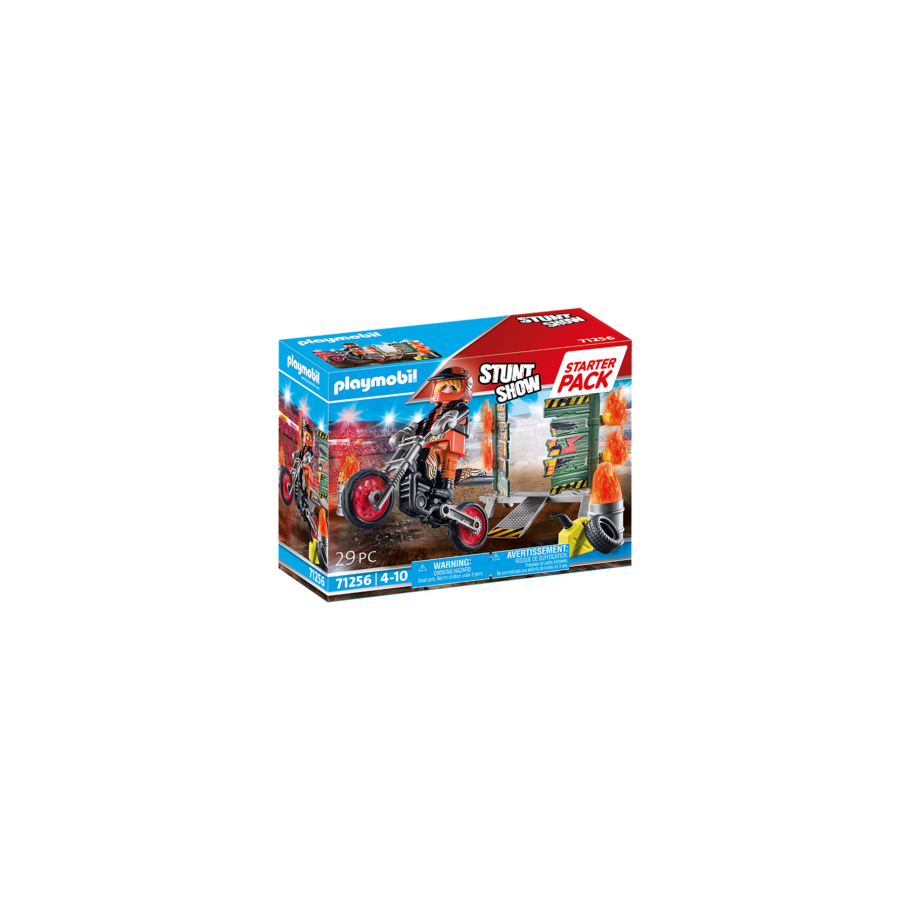 Playmobil - Starter Pack Stunt Show Motorcycle with Fire Wall (71256)