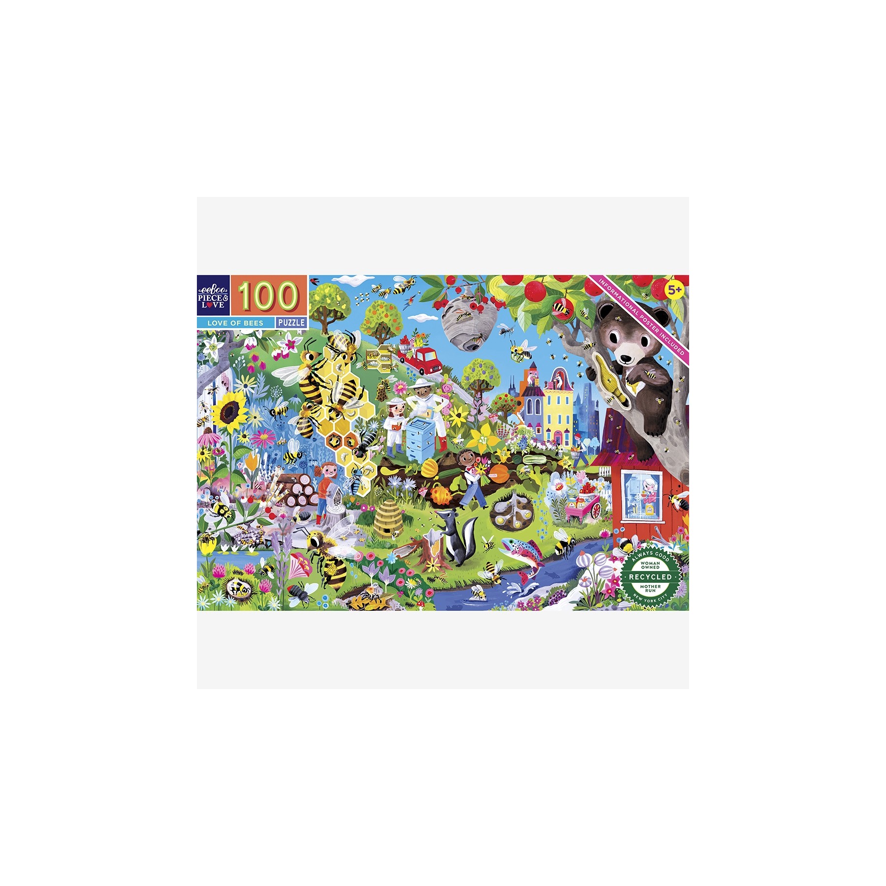 eeBoo - Puzzle 100 pcs - Love of Bees - (EPZBEE