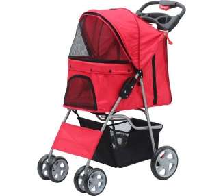 Pawise - Stroller For Cats And Dogs Red 68x46x100CM - (636.9102)