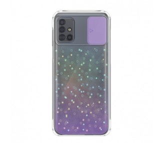 Funda para Samsung A71 Silicona de Purpurina con cámara Cubierta Deslizante