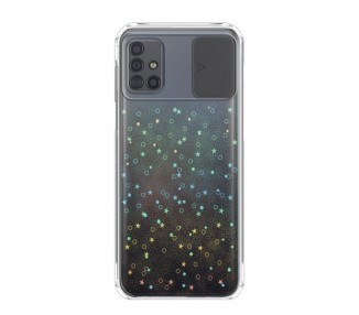 Funda para Samsung A71 Silicona de Purpurina con cámara Cubierta Deslizante