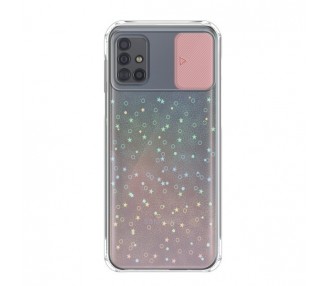 Funda para Samsung A71 Silicona de Purpurina con cámara Cubierta Deslizante