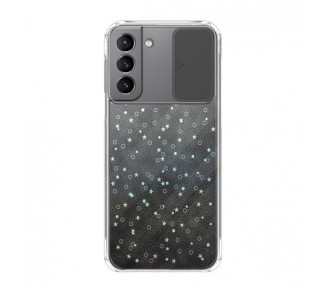 Funda para Samsung S21 PLUS Silicona de Purpurina con cámara Cubierta Deslizante