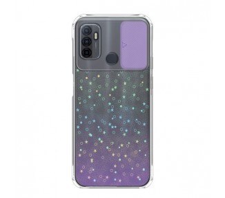 Funda para Oppo A63/A32/A33 Silicona de Purpurina con cámara Cubierta Deslizante