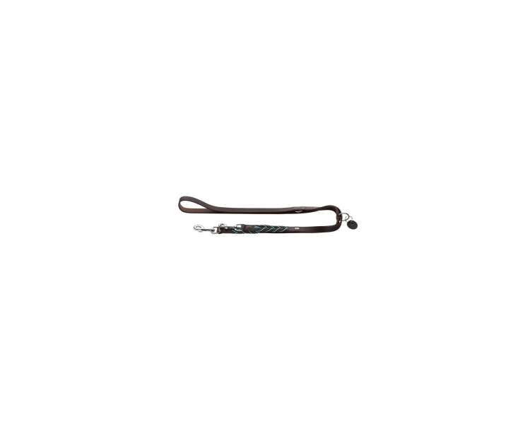 Hunter - Training leash Solid Education Cord 20/200, dark brown/turquoise - (69326)