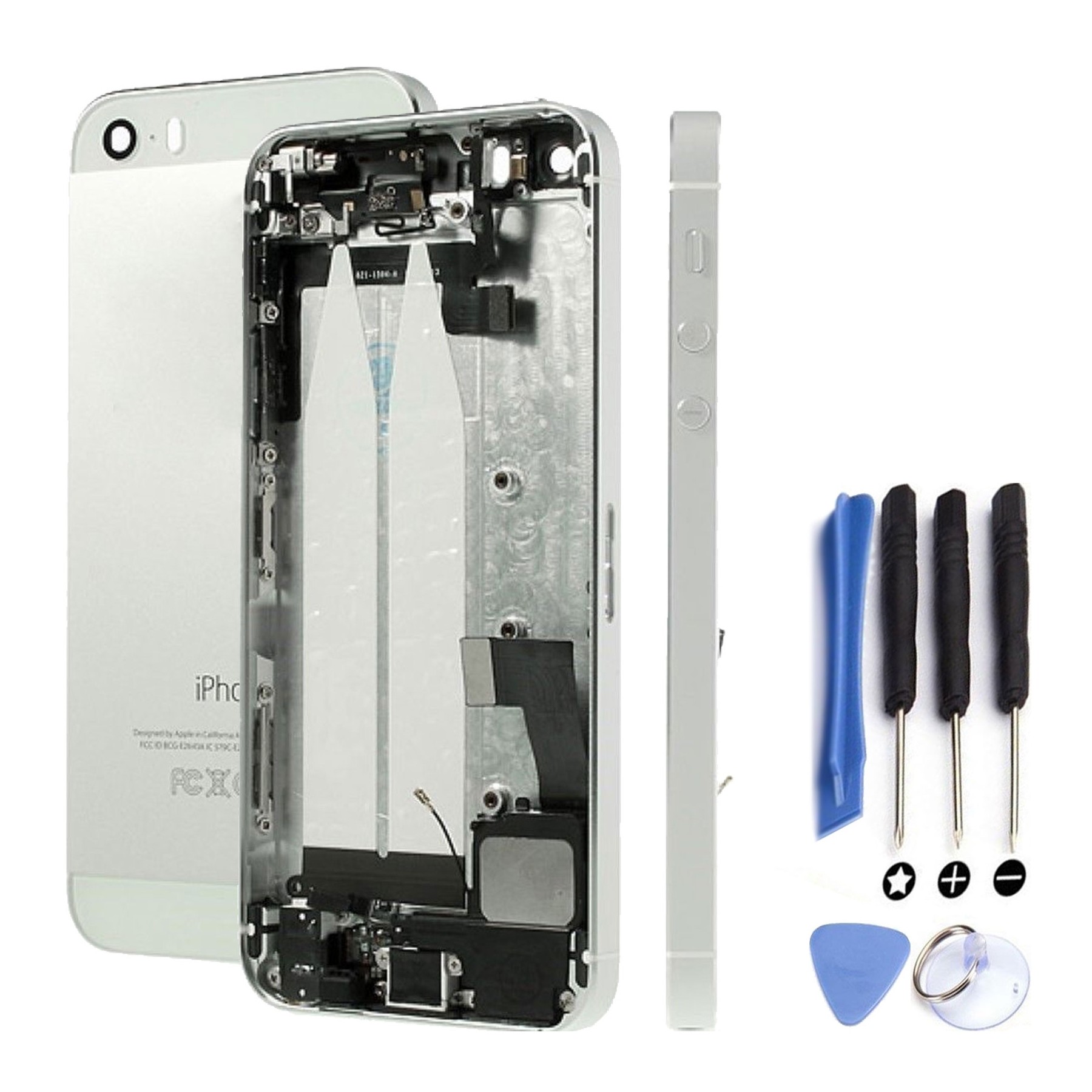 Chasis Carcasa Para iPhone 5S Bandeja Botones Componentes Flex Plata