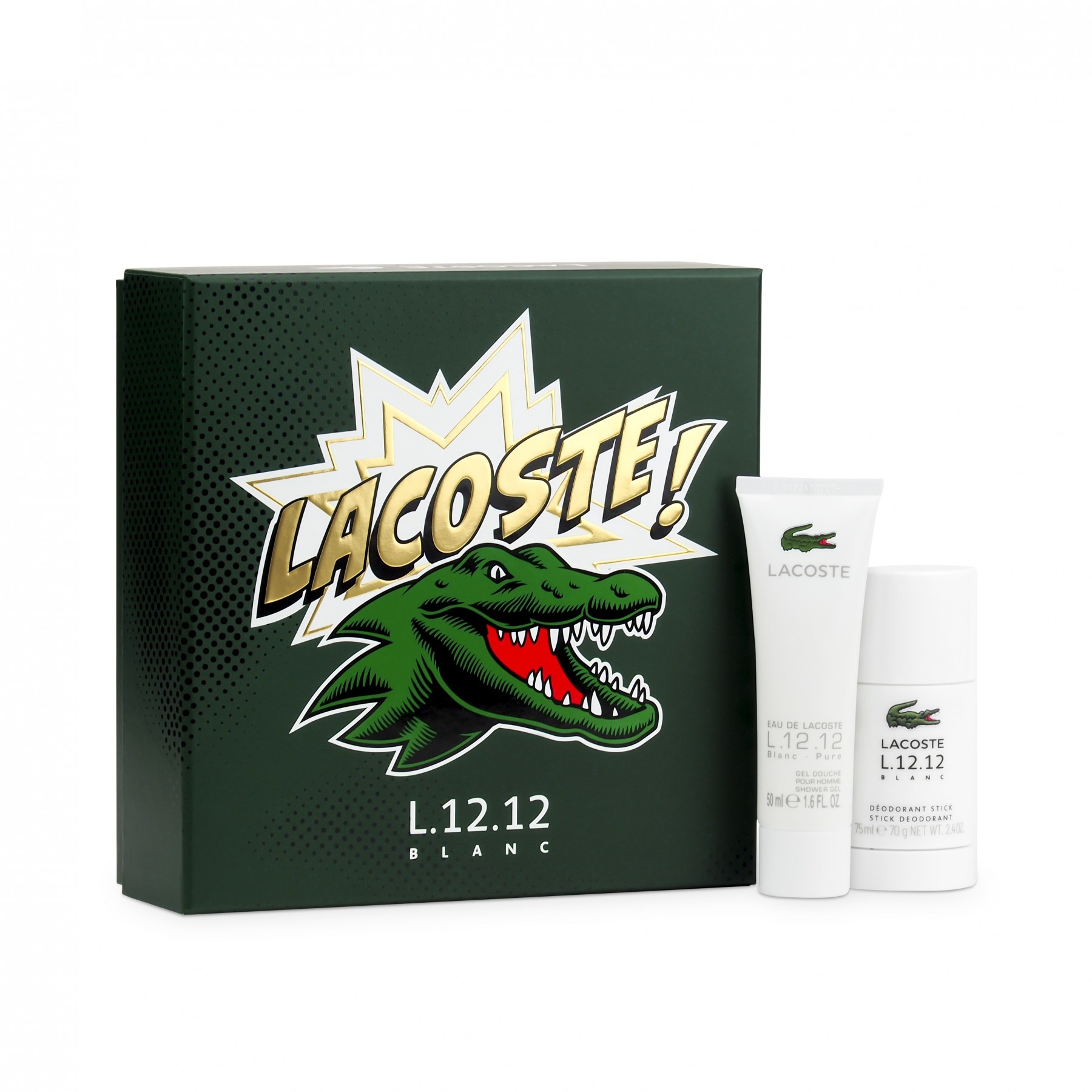 Lacoste - L.12.12 White Pour Homme Deo Stick 75 ml + Shower Gel 50 ml - Giftset