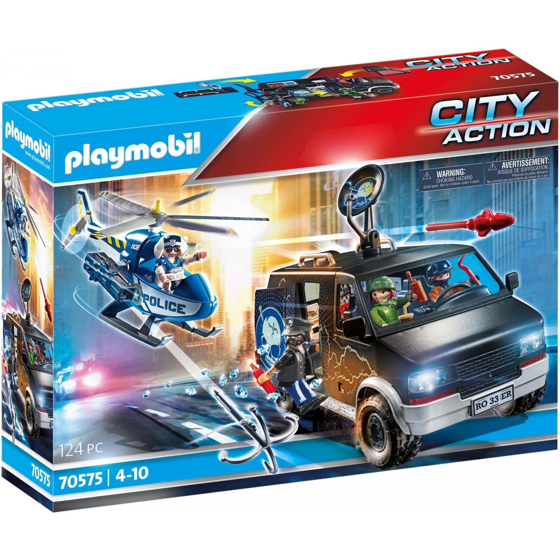 Playmobil - Police helicopter: pursuit of the escape vehicle (70575)